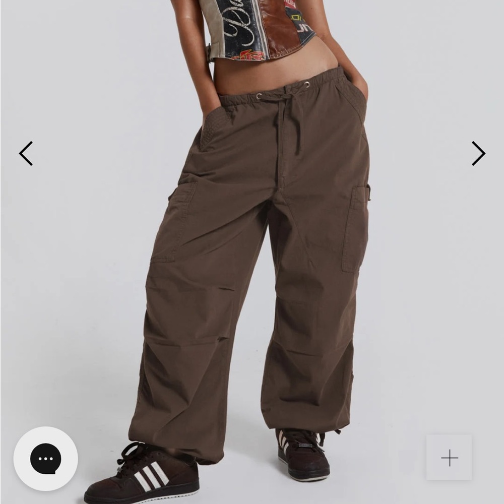 Jaded London Parachute Cargo Pants (BROWN)